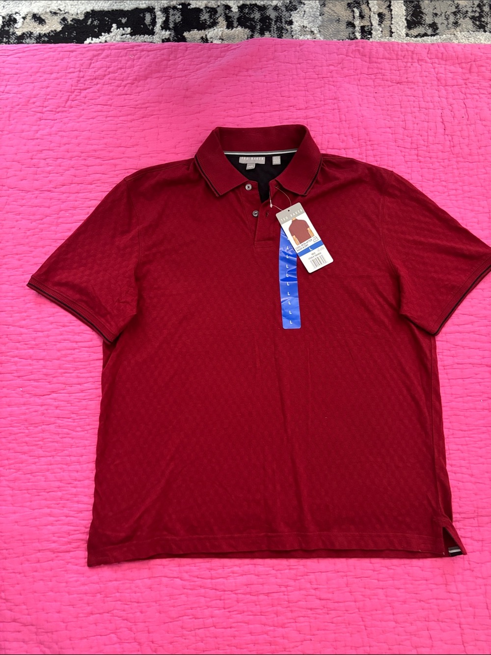 NWT Ted Baker Burgundy Men's Polo Shirt, L